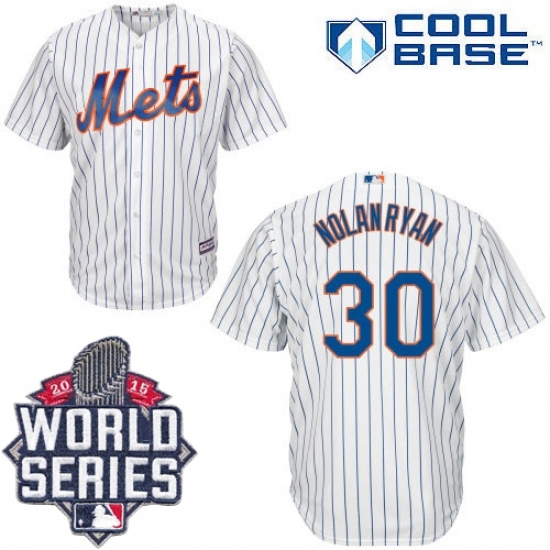 Men's Majestic New York Mets #30 Nolan Ryan Authentic White Home Cool Base 2015 World Series MLB Jersey Men's Majestic New York Mets #30 Nolan Ryan Authentic White Home Cool Base 2015 World Series MLB Jersey
