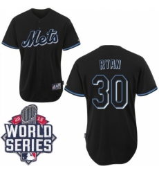 Men's Majestic New York Mets #30 Nolan Ryan Replica Black Fashion 2015 World Series MLB Jersey Men's Majestic New York Mets #30 Nolan Ryan Replica Black Fashion 2015 World Series MLB Jersey