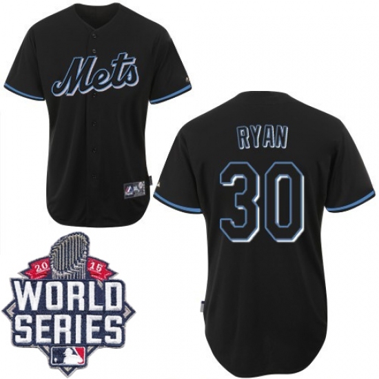 Men's Majestic New York Mets #30 Nolan Ryan Replica Black Fashion 2015 World Series MLB Jersey Men's Majestic New York Mets #30 Nolan Ryan Replica Black Fashion 2015 World Series MLB Jersey