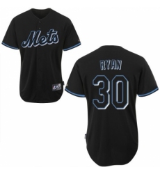 Men's Majestic New York Mets #30 Nolan Ryan Replica Black Fashion MLB Jersey