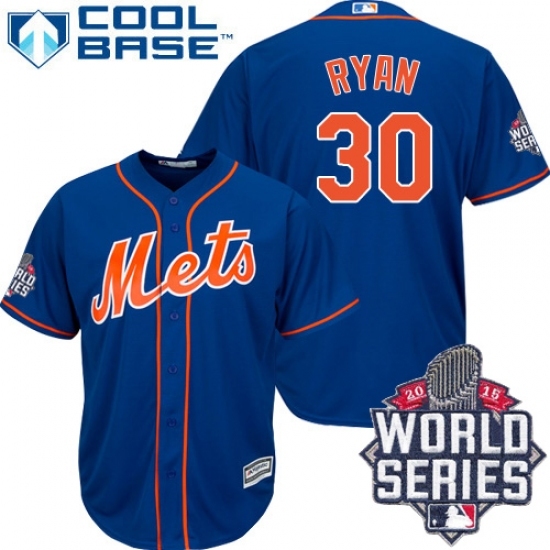 Men's Majestic New York Mets #30 Nolan Ryan Replica Royal Blue Alternate Home Cool Base 2015 World Series MLB Jersey Men's Majestic New York Mets #30 Nolan Ryan Replica Royal Blue Alternate Home Cool Base 2015 World Series MLB Jersey
