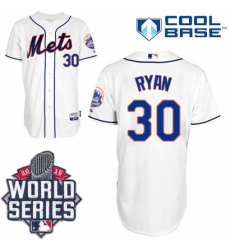 Men's Majestic New York Mets #30 Nolan Ryan Replica White Alternate Cool Base 2015 World Series MLB Jersey Men's Majestic New York Mets #30 Nolan Ryan Replica White Alternate Cool Base 2015 World Series MLB Jersey