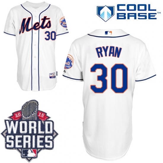 Men's Majestic New York Mets #30 Nolan Ryan Replica White Alternate Cool Base 2015 World Series MLB Jersey Men's Majestic New York Mets #30 Nolan Ryan Replica White Alternate Cool Base 2015 World Series MLB Jersey