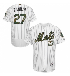 Men's Majestic New York Mets #27 Jeurys Familia Authentic White 2016 Memorial Day Fashion Flex Base MLB Jersey