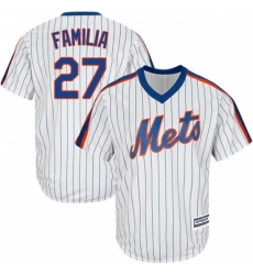 Men's Majestic New York Mets #27 Jeurys Familia Replica White Alternate Cool Base MLB Jersey