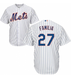 Youth Majestic New York Mets #27 Jeurys Familia Replica White Home Cool Base MLB Jersey