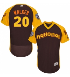 Men's Majestic New York Mets #20 Neil Walker Brown 2016 All-Star National League BP Authentic Collection Flex Base MLB Jersey