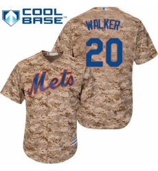 Men's Majestic New York Mets #20 Neil Walker Replica Camo Alternate Cool Base MLB Jersey