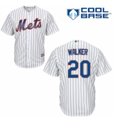 Men's Majestic New York Mets #20 Neil Walker Replica White Home Cool Base MLB Jersey