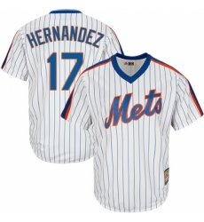 Men's Majestic New York Mets #17 Keith Hernandez Authentic White Cooperstown MLB Jersey