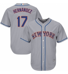 Men's Majestic New York Mets #17 Keith Hernandez Replica Grey Road Cool Base MLB Jersey