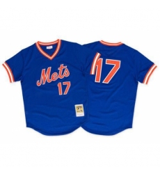 Men's Mitchell and Ness 1986 New York Mets #17 Keith Hernandez Replica Royal Blue Throwback MLB Jersey