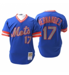 Men's Mitchell and Ness New York Mets #17 Keith Hernandez Replica Blue Throwback MLB Jersey