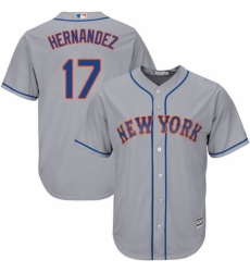 Youth Majestic New York Mets #17 Keith Hernandez Replica Grey Road Cool Base MLB Jersey