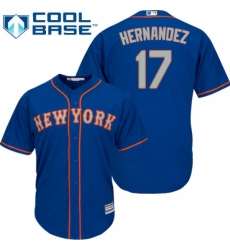 Youth Majestic New York Mets #17 Keith Hernandez Replica Royal Blue Alternate Road Cool Base MLB Jersey