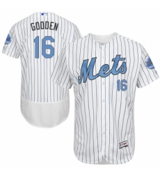Men's Majestic New York Mets #16 Dwight Gooden Authentic White 2016 Father's Day Fashion Flex Base MLB Jersey