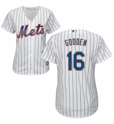 Women's Majestic New York Mets #16 Dwight Gooden Replica White Home Cool Base MLB Jersey