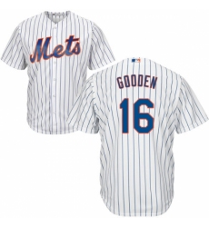 Youth Majestic New York Mets #16 Dwight Gooden Replica White Home Cool Base MLB Jersey