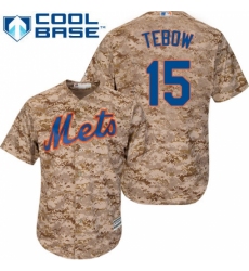 Men's Majestic New York Mets #15 Tim Tebow Replica Camo Alternate Cool Base MLB Jersey