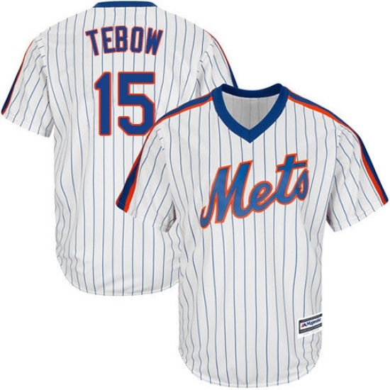 Men's Majestic New York Mets #15 Tim Tebow Replica White Alternate Cool Base MLB Jersey Men's Majestic New York Mets #15 Tim Tebow Replica White Alternate Cool Base MLB Jersey