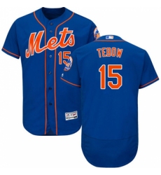 Men's Majestic New York Mets #15 Tim Tebow Royal Blue Flexbase Authentic Collection MLB Jersey