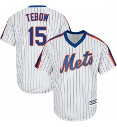 Youth Majestic New York Mets #15 Tim Tebow Replica White Alternate Cool Base MLB Jersey