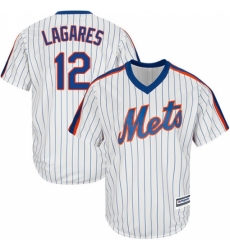 Men's Majestic New York Mets #12 Juan Lagares Replica White Alternate Cool Base MLB Jersey