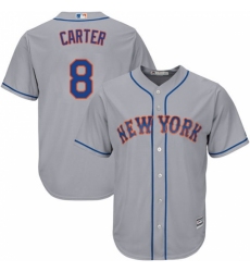 Men's Majestic New York Mets #8 Gary Carter Replica Grey Road Cool Base MLB Jersey Men's Majestic New York Mets #8 Gary Carter Replica Grey Road Cool Base MLB Jersey