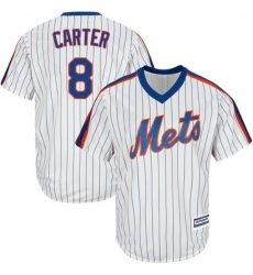 Men's Majestic New York Mets #8 Gary Carter Replica White Alternate Cool Base MLB Jersey