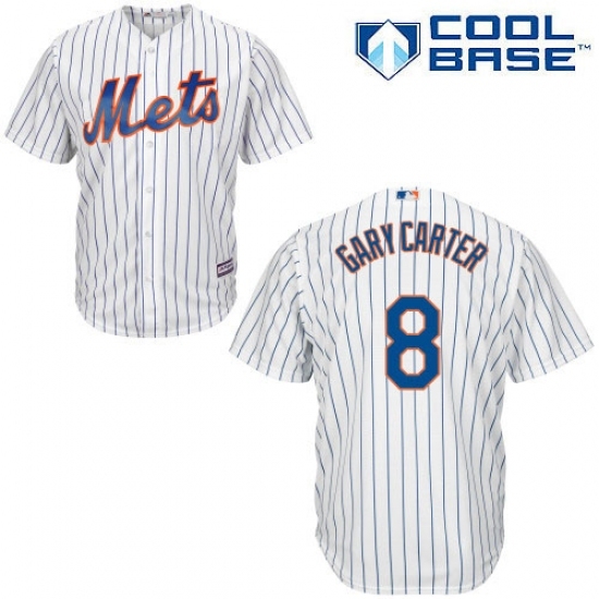 Men's Majestic New York Mets #8 Gary Carter Replica White Home Cool Base MLB Jersey Men's Majestic New York Mets #8 Gary Carter Replica White Home Cool Base MLB Jersey