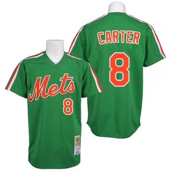 Men's Mitchell and Ness New York Mets #8 Gary Carter Replica Green 1985 Throwback MLB Jersey Men's Mitchell and Ness New York Mets #8 Gary Carter Replica Green 1985 Throwback MLB Jersey