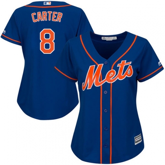 Women's Majestic New York Mets #8 Gary Carter Replica Royal Blue Alternate Home Cool Base MLB Jersey Women's Majestic New York Mets #8 Gary Carter Replica Royal Blue Alternate Home Cool Base MLB Jersey