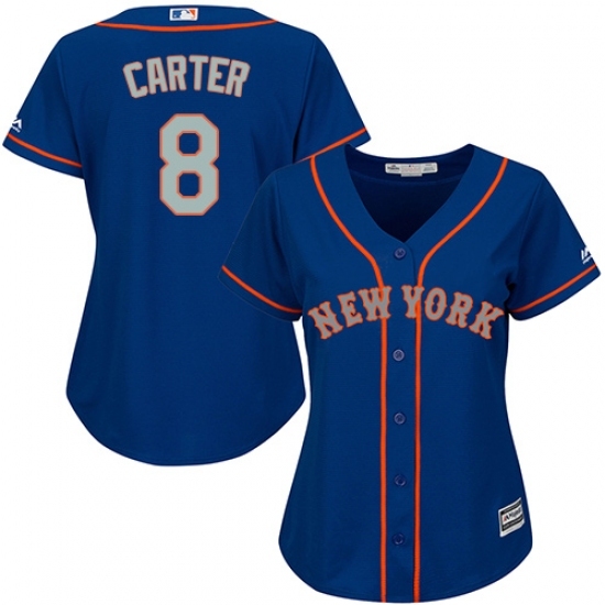 Women's Majestic New York Mets #8 Gary Carter Replica Royal Blue Alternate Road Cool Base MLB Jersey Women's Majestic New York Mets #8 Gary Carter Replica Royal Blue Alternate Road Cool Base MLB Jersey