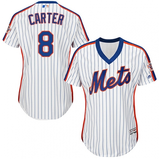 Women's Majestic New York Mets #8 Gary Carter Replica White Alternate Cool Base MLB Jersey Women's Majestic New York Mets #8 Gary Carter Replica White Alternate Cool Base MLB Jersey