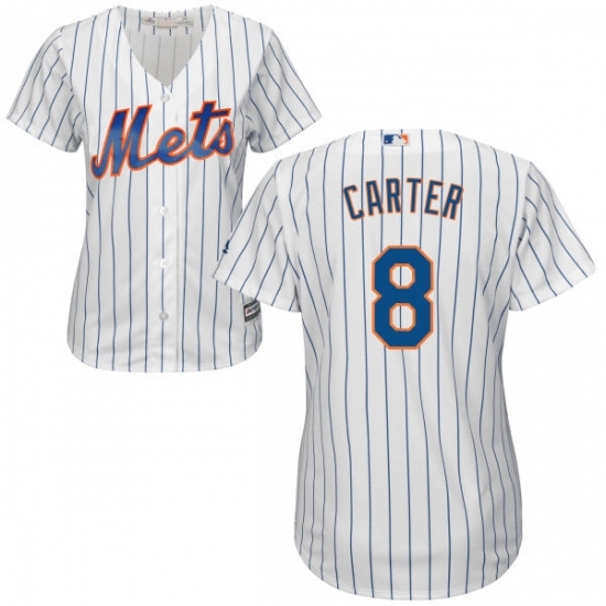 Women's Majestic New York Mets #8 Gary Carter Replica White Home Cool Base MLB Jersey Women's Majestic New York Mets #8 Gary Carter Replica White Home Cool Base MLB Jersey