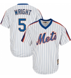 Men's Majestic New York Mets #5 David Wright Authentic White Cooperstown MLB Jersey