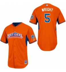 Men's Majestic New York Mets #5 David Wright Replica Orange National League 2013 All-Star BP MLB Jersey