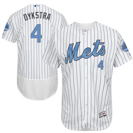 Men's Majestic New York Mets #4 Lenny Dykstra Authentic White 2016 Father's Day Fashion Flex Base MLB Jersey Men's Majestic New York Mets #4 Lenny Dykstra Authentic White 2016 Father's Day Fashion Flex Base MLB Jersey