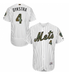 Men's Majestic New York Mets #4 Lenny Dykstra Authentic White 2016 Memorial Day Fashion Flex Base MLB Jersey