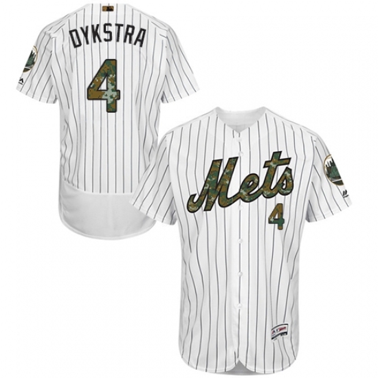 Men's Majestic New York Mets #4 Lenny Dykstra Authentic White 2016 Memorial Day Fashion Flex Base MLB Jersey Men's Majestic New York Mets #4 Lenny Dykstra Authentic White 2016 Memorial Day Fashion Flex Base MLB Jersey