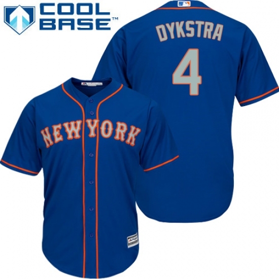 Men's Majestic New York Mets #4 Lenny Dykstra Replica Royal Blue Alternate Road Cool Base MLB Jersey Men's Majestic New York Mets #4 Lenny Dykstra Replica Royal Blue Alternate Road Cool Base MLB Jersey