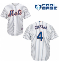 Men's Majestic New York Mets #4 Lenny Dykstra Replica White Home Cool Base MLB Jersey Men's Majestic New York Mets #4 Lenny Dykstra Replica White Home Cool Base MLB Jersey