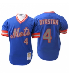 Men's Mitchell and Ness New York Mets #4 Lenny Dykstra Replica Blue 1983 Throwback MLB Jersey