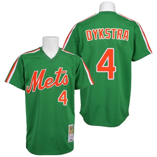 Men's Mitchell and Ness New York Mets #4 Lenny Dykstra Replica Green 1985 Throwback MLB Jersey Men's Mitchell and Ness New York Mets #4 Lenny Dykstra Replica Green 1985 Throwback MLB Jersey