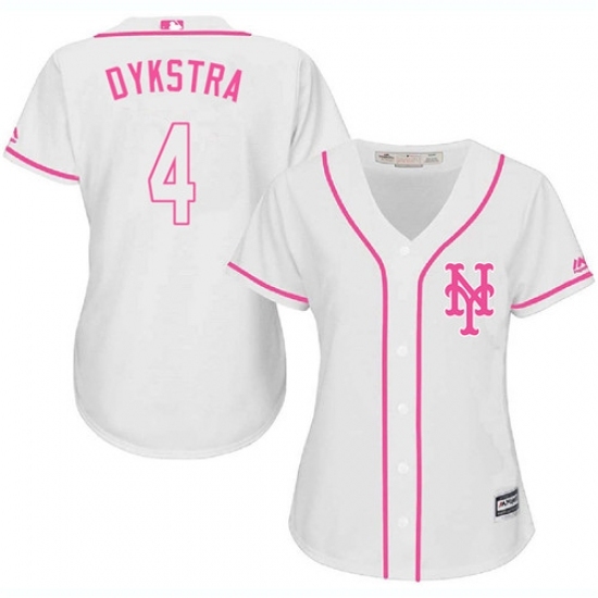Women's Majestic New York Mets #4 Lenny Dykstra Authentic White Fashion Cool Base MLB Jersey Women's Majestic New York Mets #4 Lenny Dykstra Authentic White Fashion Cool Base MLB Jersey