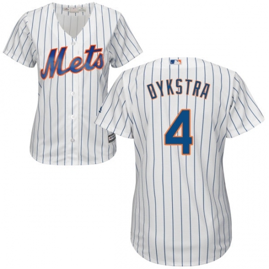 Women's Majestic New York Mets #4 Lenny Dykstra Authentic White Home Cool Base MLB Jersey Women's Majestic New York Mets #4 Lenny Dykstra Authentic White Home Cool Base MLB Jersey