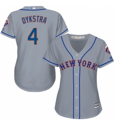 Women's Majestic New York Mets #4 Lenny Dykstra Replica Grey Road Cool Base MLB Jersey Women's Majestic New York Mets #4 Lenny Dykstra Replica Grey Road Cool Base MLB Jersey