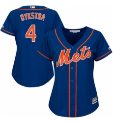 Women's Majestic New York Mets #4 Lenny Dykstra Replica Royal Blue Alternate Home Cool Base MLB Jersey Women's Majestic New York Mets #4 Lenny Dykstra Replica Royal Blue Alternate Home Cool Base MLB Jersey