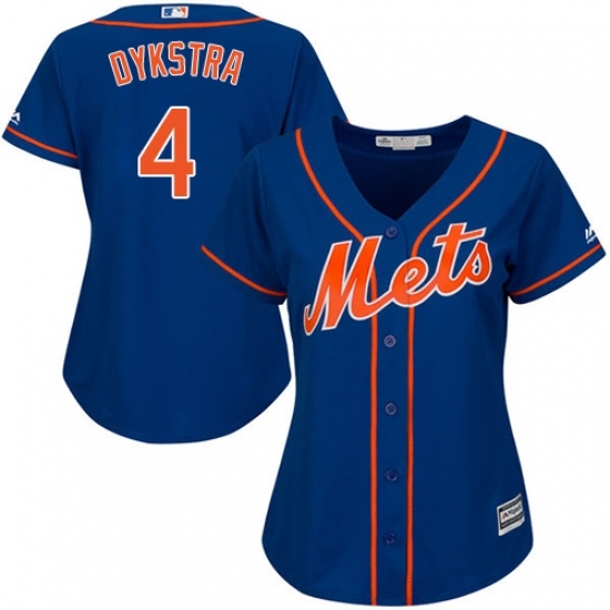 Women's Majestic New York Mets #4 Lenny Dykstra Replica Royal Blue Alternate Home Cool Base MLB Jersey Women's Majestic New York Mets #4 Lenny Dykstra Replica Royal Blue Alternate Home Cool Base MLB Jersey