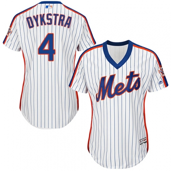 Women's Majestic New York Mets #4 Lenny Dykstra Replica White Alternate Cool Base MLB Jersey Women's Majestic New York Mets #4 Lenny Dykstra Replica White Alternate Cool Base MLB Jersey